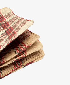 Dækkeserviet • Palmeblade • Iraca • Rød & Brune Tern