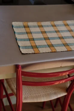 Dækkeserviet • Palmeblade • Iraca • Blå & Orange Tern