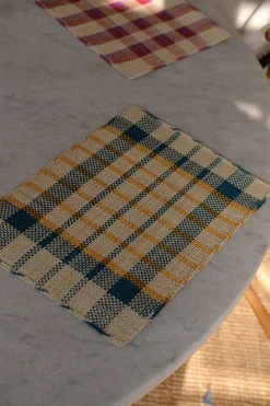 Dækkeserviet • Palmeblade • Iraca • Blå & Gule Tern