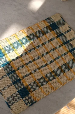 Dækkeserviet • Palmeblade • Iraca • Blå & Gule Tern