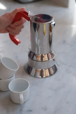 Espressokande • Manoci Forato • 6 kopper • Rød