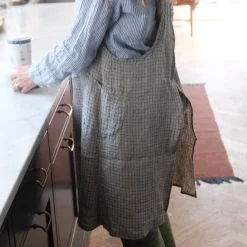 Forklæde • Japansk • Grå med Blå tern