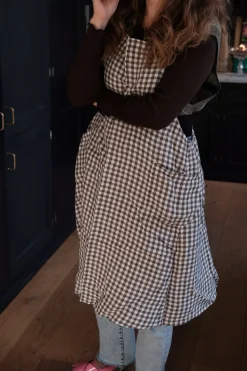 Forklæde • Japansk • Vichy Marron • Brune Tern