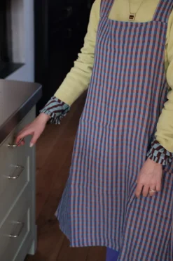 Forklæde • Japansk • Vichy Sienne Bleu