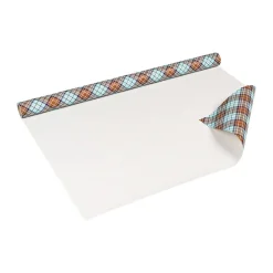 Gavepapir • 10 m • Blå & Brun tartan