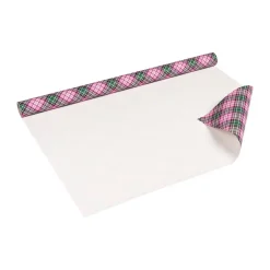 Gavepapir • 10 m • Lyserød tartan
