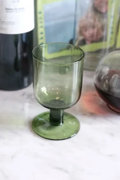 Glas på stilk • Mundblæst • Grøn • UDGÅR