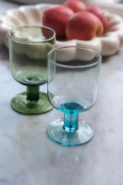 Glas på stilk • Mundblæst • Lyseblå • UDGÅR