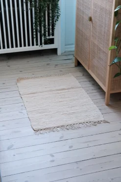 Gulvtæppe • Kludetæppe • 60x90 • Creme