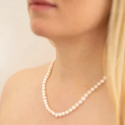 Halskæde • Ferskvandsperler • Hvid