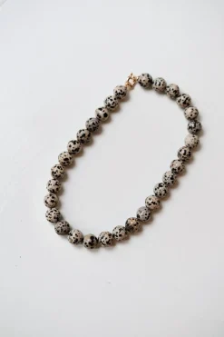 Halskæde • Håndlavet • Halvædelsten • Dalmatiner