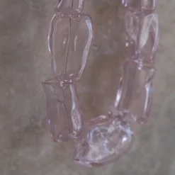 Halskæde • Mundblæst Glas • Lyserød