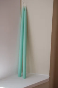 Hånddyppede lys • 45 cm • Mint