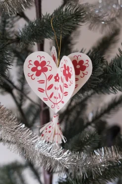 Juledekoration • Folklore Hjerter • Papir • 2stk