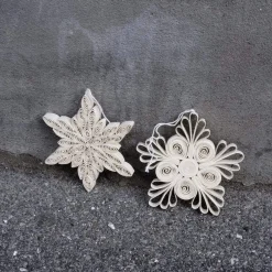 Juleornament • Snefnug • Bomuldspapir • 2 stk