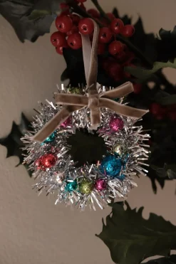 Julepynt • Dekoration • Lametta Krans • 8cm