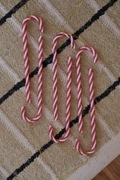 Julepynt • Dekoration • Slikstok • Hvid & Rød