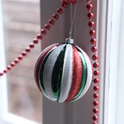 Julepynt • Kugle • Bolsjestribet kugle • 1 stk