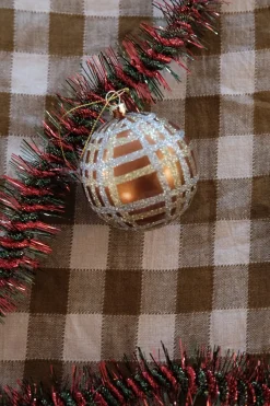 Julepynt • Kugle • Skotskternet • Kobber • 1 stk