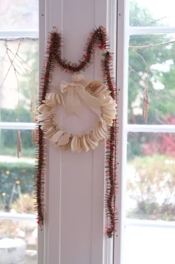 Julepynt • Papirskrans • Ø30 • Hvid