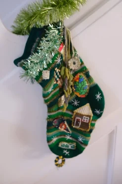 Julesok • Strikket • Grøn