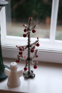 Juletræ • Sølv Glitter • Kugler