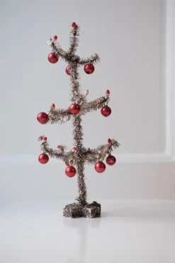 Juletræ • Sølv Glitter • Kugler