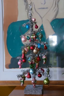 Juletræ • Sølv Glitter • Kugler • Kæmpe