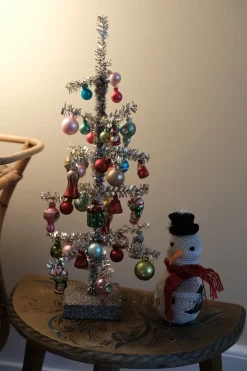 Juletræ • Sølv Glitter • Kugler • Kæmpe