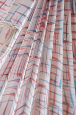 Lampeskærm • Håndlavet Plisseskærm • 26 cm • Blå & Rød Tern