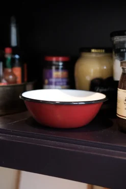 Morgenmadskål • Emalje • Rød