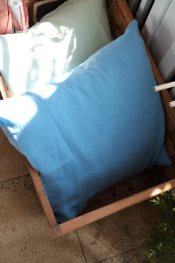 Pudevår • Hør • 50x50 • Azur • Blå