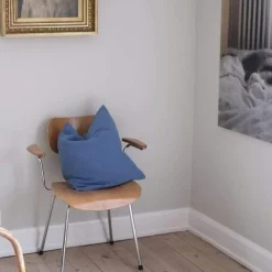 Pudevår • Hør • 50x50 • Bleu Atlantique