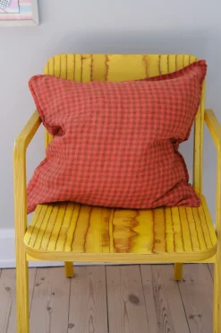 Pudevår • Hør • 50x50 • Rød Navy tern