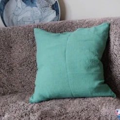 Pudevår • Hør • 50x50 • Vert Emeraude • Grøn