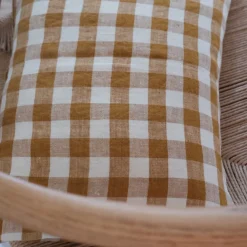 Pudevår • Hør • 30x40 • Vichy Moyen Curcum • Sennep Tern