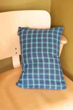 Pudevår • Hør • 30x40 cm • Carreaux Vert Marine