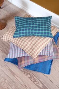 Pudevår • Hør • 30x40 cm • Carreaux Vert Marine