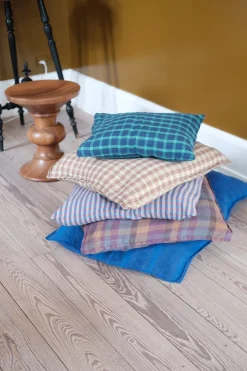 Pudevår • Hør • 50x50 cm • Ecossais Bourgogne