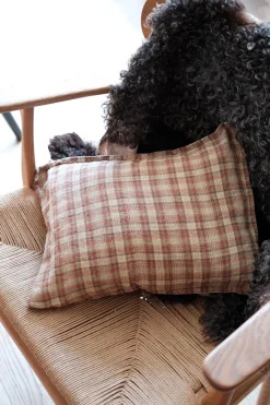 Pudevår • Hør • 30x40 cm • Tartan Sienne Vert