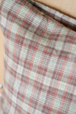 Pudevår • Hør • 30x40 cm • Tartan Sienne Vert