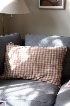 Pudevår • Hør • 50x70 cm • Tartan Sienne Vert