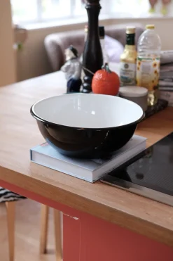 Salatskål • Emalje • Sort