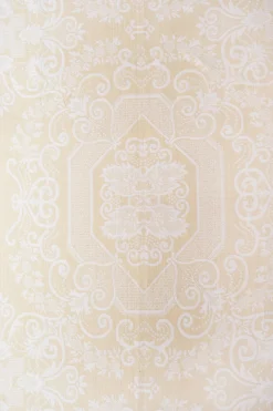 Sengetæppe • Damask • Vævet • Creme