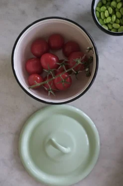 Serveringsskål med Låg • Emalje • Mint