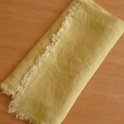 Serviet • Hør • Ocre • Gul med Frynser