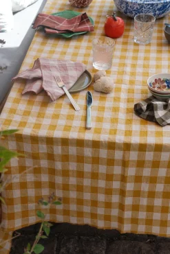 Serviet • Hør • Oliven Grøn Tern