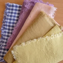 Serviet • Hør • Tabacco • Brun med Frynser