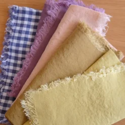 Serviet • Hør • Violette • Lilla med Frynser