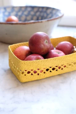 Skål • Palmeblade • Iraca • Gul • Brødkurv